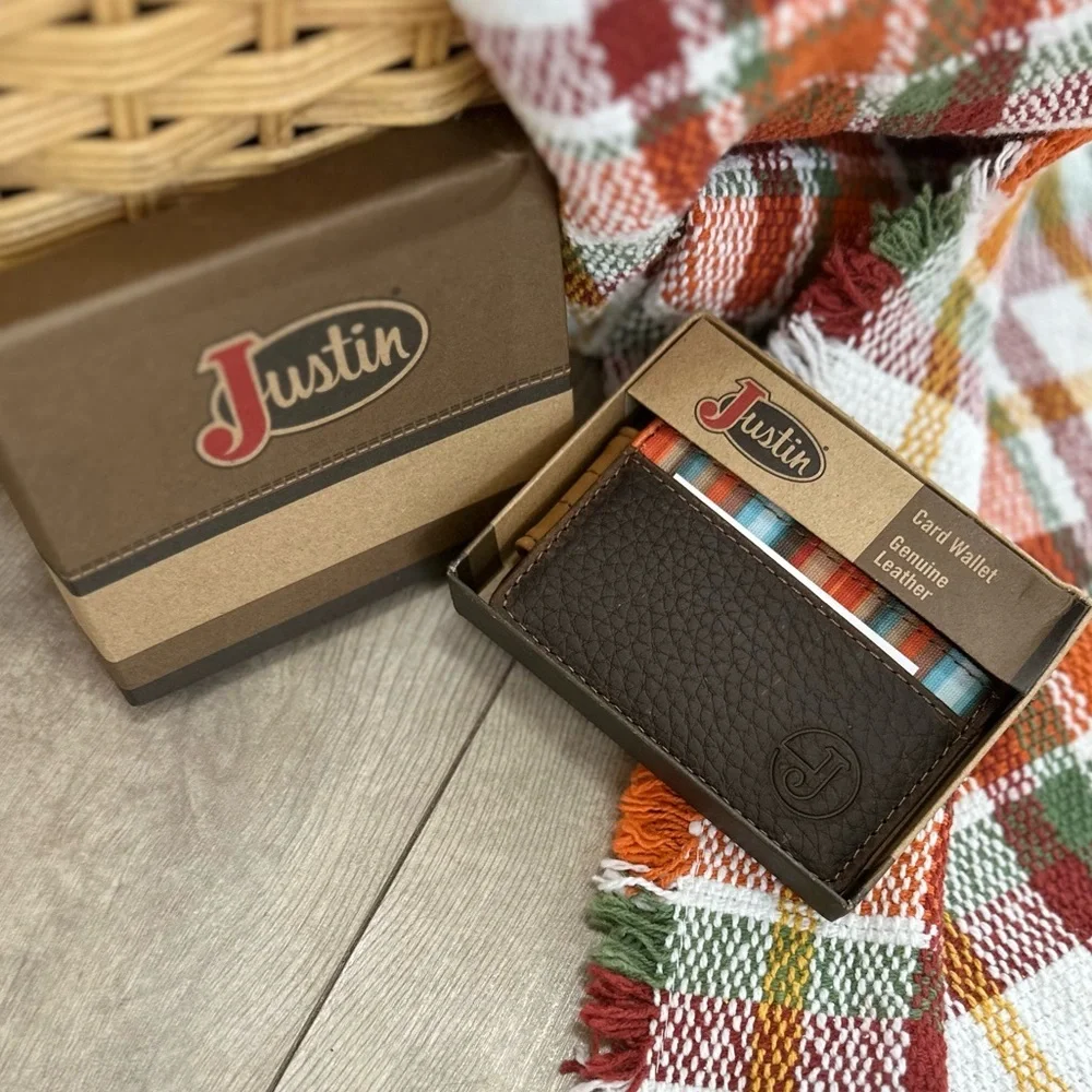 Justin Boots Multicolor Striped Leather Card Holder
